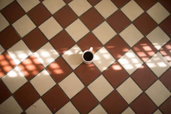 coffee cup on floor