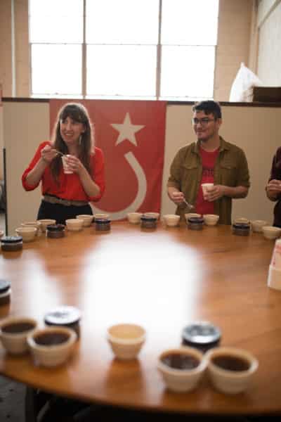 cupping table tasting