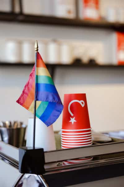 pride flag on ritual counter