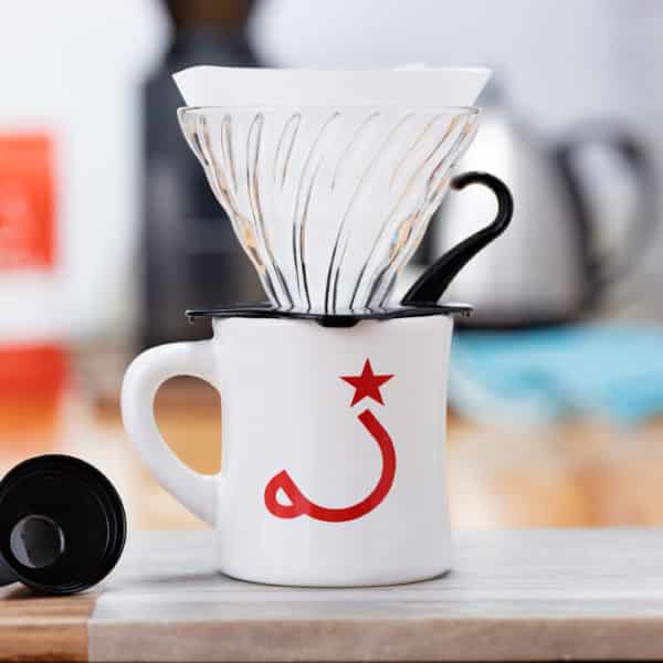 hario v6o pourover with ritual mug