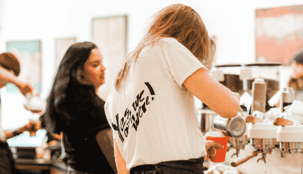 Staff making coffee