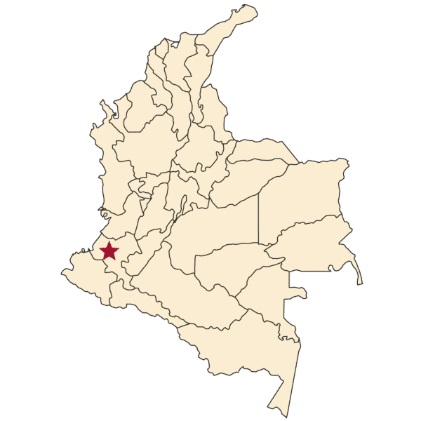 Map of Cauca, Colombia