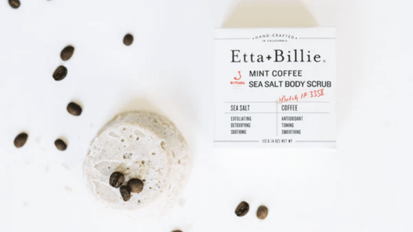 Etta and Billie Scrub with box and coffee beans