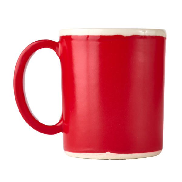 Red ceramic mug